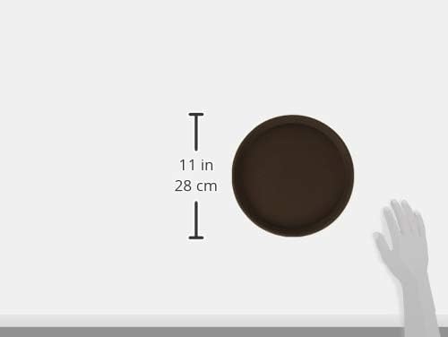 Winco 11" Easy Hold Rubber Lined Tray, Brown, Round