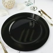 Efavormart 12 Pcs 13" Black Round Acrylic Plastic Charger Plates, Dinner Party Table Decor