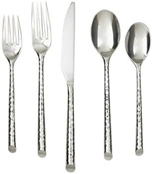 Museum Collection Hammered Forged Stainless 20 Piece Flatware Set, Service for 4