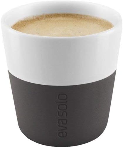Eva Solo | 2 Espresso Tumbler Mugs | 3 oz Porcelain Coffee Cup Tumblers with Silicone-coated Grip | Danish Design, Functionality & Quality | Black