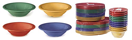 GET B-127-MIX-EC Melamine Narrow Rim Fruit/Dessert Bowl, 12 Ounce, Assorted Colors (Set of 4)