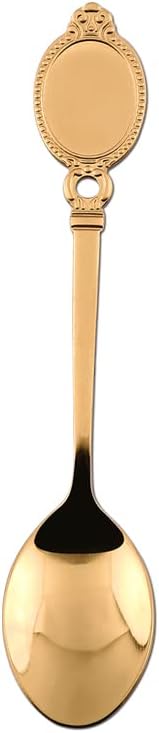 Dessert Spoon Set, 10Pcs Stainless Steel Creative Tableware Coffee Spoon Gold Plated Mini Teaspoons Set Sugar Stirring Ice Cream Soup Mixing Antipasto Cappuccino Cake Spoons