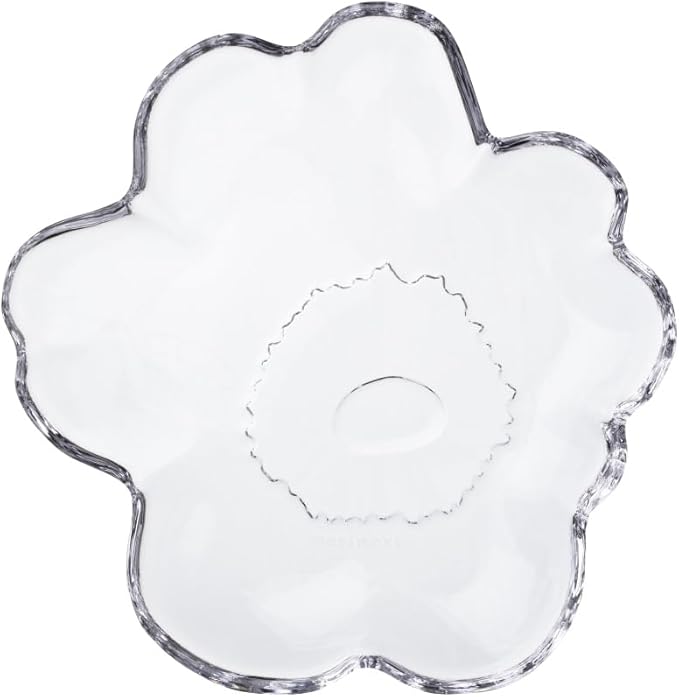 MARIMEKKO Oiva Unikko Dinner Plate – Refine Your Kitchen Décor with Our Iconic Kitchen Glassware – Stylish Clear Glass Plates to Elevate Your Dining Experience (5 inches)