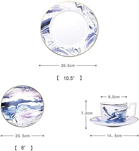 Elegant Dinnerware Set Dinner Plates Bowls Set Fine Bone China Porcelain Dinnerware Set Service For 1, White Blue Luxurious Tableware Sets,C
