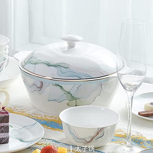 Ceramic Dinnerware Set Kitchen Tableware Dinner Dish Ceramic Plates and Dishes Bowls 56pcs Combination Dishes Set