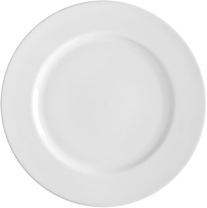 10 Strawberry Street Royal White 10.75" Dinner Plate, Set of 6, White