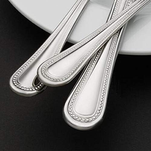 HaWare Serving Utensils, 5 Pieces Stainless Steel Silverware Set, Pearled Edge Hostess Flatware for Buffet Party Kitchen Restaurant, Mirror Finished & Dishwasher Safe