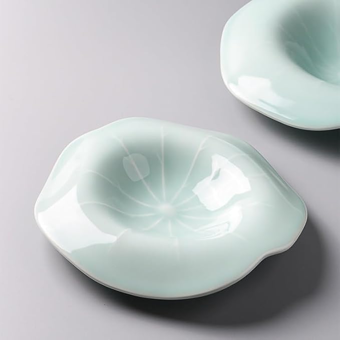 Kitchen Plates Hotel Restaurant Creative Ceramic Special-shaped Dish Plate, Western Food Salad Lotus Leaf, Suitable For Desserts And Appetizers Restaurant Plates(10.5in)