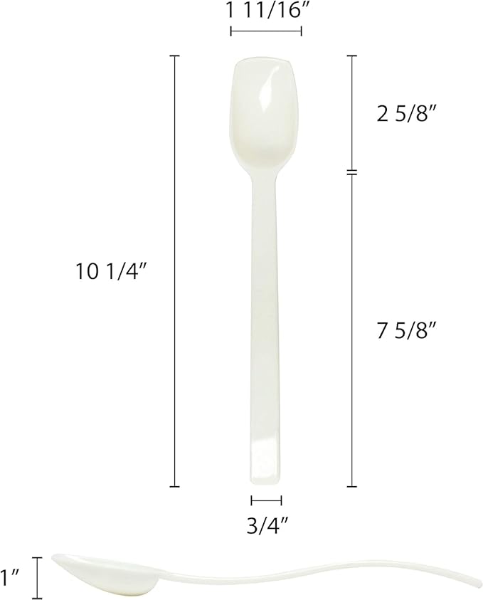 TrueCraftware- 3/4 oz Solid Buffet Serving Spoon 10" Polycarbonate White Color Set of 12 -Buffet Serving Utensils Scooping Serving Flatware Set for Catering Party Kitchen Banquet Restaurant