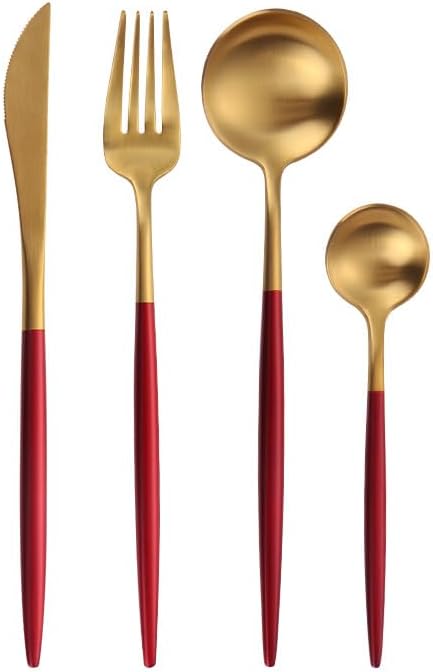 Stainless Steel Flatware Serving Set,Home Kitchen Eating Tableware Set,Dishwasher Safe,for Home Kitchen Restaurant Hote 4/16/24 Piece 304 Stainless Steel Portuguese Western Cutlery Knife and Fork Set