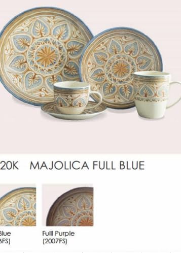 Tudor Royal 12-Piece Round Porcelain Dinnerware Set, Service for 4 - Majolica Design, Multicolor Floral, Plates Bowls Mugs Dishes, Premium Quality Tableware, Unique Pattern, Glossy