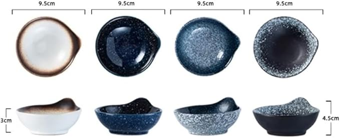 Appetizer Plates Home Restaurant Dip Dish Seasoning Dish Soy Sauce Vinegar Dish Ceramic Sushi Snack Seasoning Bowl for Condiment(Mercury)