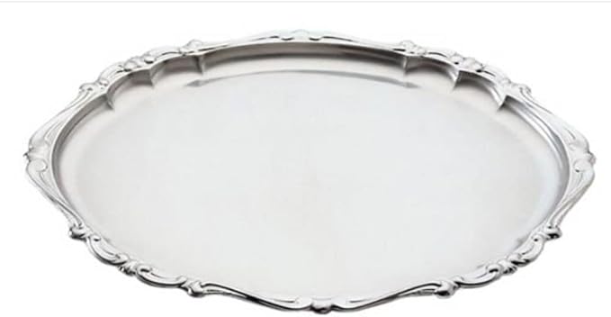 Metallurgica Motta Barocco Stainless Steel Oval Serving Tray, 10.2 x 7.8-Inches