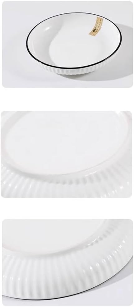 Pasta Bowls Appetizer Plates Nordic Style Simple Plate Dish Plate Home Solid Color Creative Personality Round Ceramic Dish Plate Fruit Salad Plate Dining Serving Plates for Parties