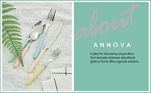ANNOVA 20 Piece Silverware Set, Service for 4, Stainless Steel Colorful Pastel Tableware Kitchen Flatware Set Utensils, Includes Dinner Knives, Forks, Spoons, Salad Forks & Dessert Spoons (Mix 68)