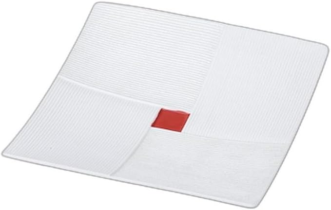 Raster Checkered 6.0 Square Plate (Red) [ 7.0 x 6.9 x 1.1 inches (17.8 x 17.5 x 2.7 cm) | Appetizer Plate Setomonohonpo