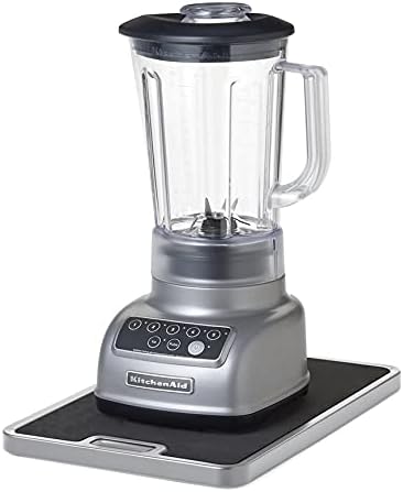 Nifty Medium Appliance Rolling Tray - Silver, Home Kitchen Counter Organizer, Integrated Rolling System, Non-Slip Pad Top for Coffee Maker, Stand Mixer, Blender, Toaster