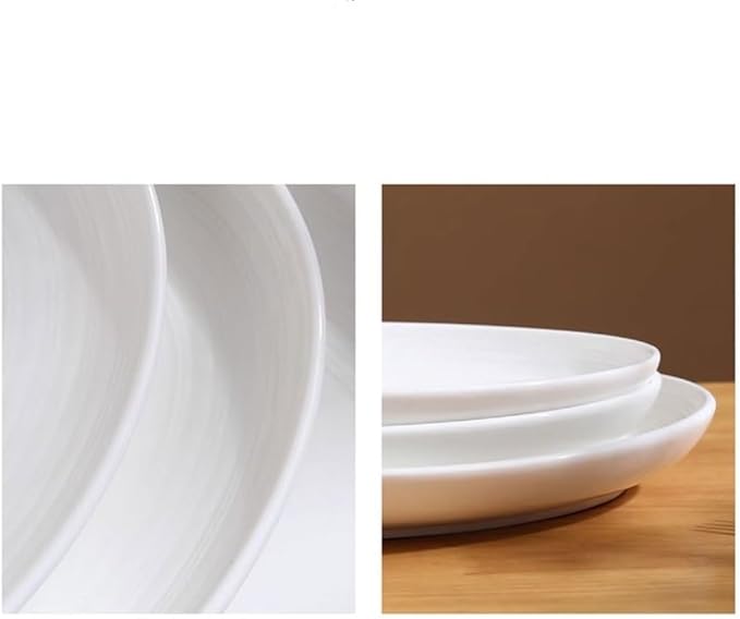 SONGCHAO Party Supplies Fish Plate Household Steamed Fish Plate Ceramic Pure Cabbage Plate Light Luxury Plate Creative Oven Double Line Plate Dinner Plate Party Plates (Size : Small)