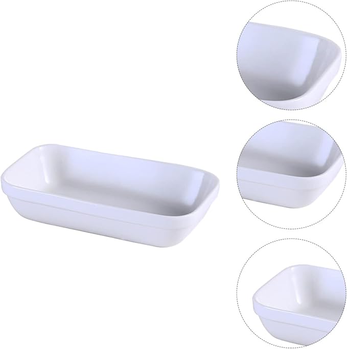 1pc Ceramic Snack Holder Plate Rectangular Food Container for Appetizers Desserts and Fruits Design for Home Restaurant and Buffet Use