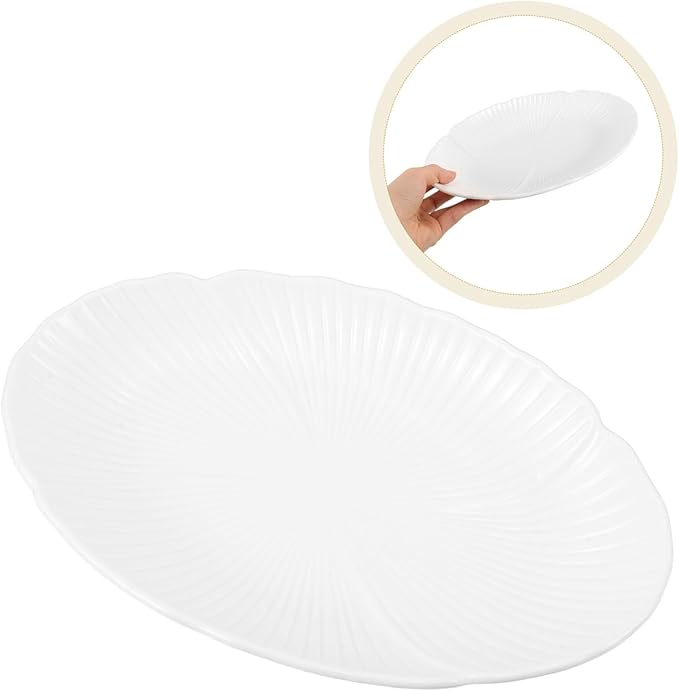 TEHAUX Decorative Ceramic Plate for Serving Unique Design Appetizer Dish Versatile Use for Cheese Fruits Condiments Enhances Home and Kitchen Decor Eye Catching Tableware