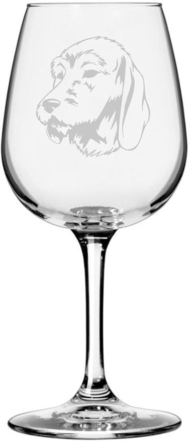 Etched Laser Art Griffon Fauve de Bretagne Personalized Dog Themed Etched 12.75oz Wine Glass Custom Dog Breed Wine Glasses, Ideal for Pet Lovers, Personalized Birthday Gift for Men & Women