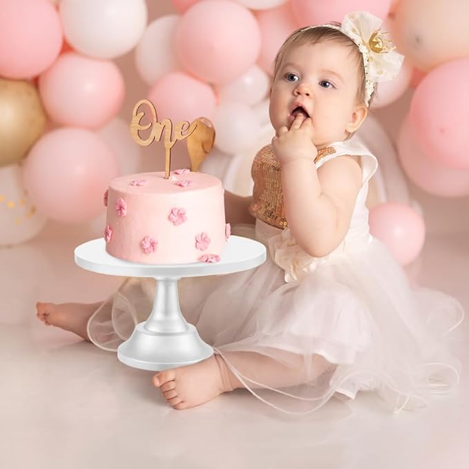 3 Pcs Cake Stand with 20Pcs Cakeboard Round, Cake Stand Set Disc Diameter 8" 10" 12", Perfect Dessert Table Display Set, Cupcake&Cake Stands for Party, Wedding, Birthday (White)