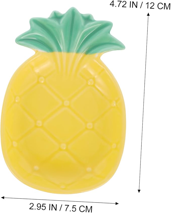 STOBAZA 2pcs Ceramic Pineapple Shape Dipping Dishes for Seasoning Stylish Appetizer Plates Home Kitchen Decor for Sauces and Condiments and Healthy Ceramic Material
