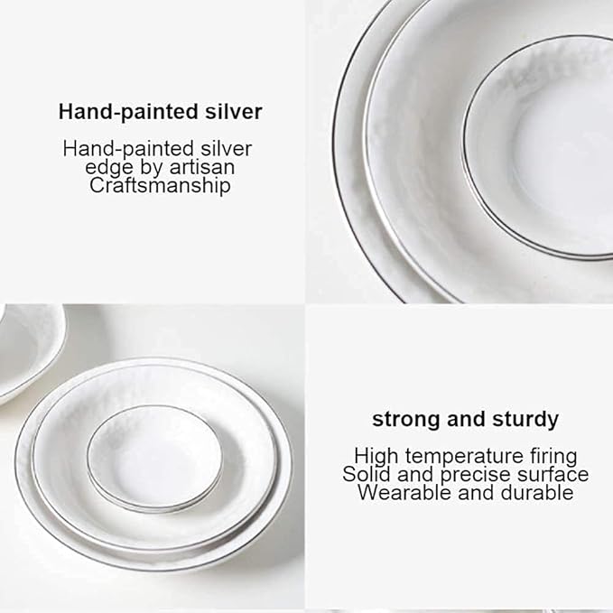 Dinnerware Sets - Luxury Gift Dishes Service Set, Ceramic Dinnerware Set, Plates/Bowls/Dish/Tablespoon 38-Piece Tableware Porcelain Combination Set-Family Party Restaurant Service for 8