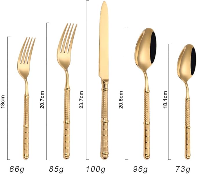 Gold 40 Piece Silverware Set Service for 8,Premium Stainless Steel Flatware Set Vintage Embossed Cutlery Utensil Set Home Kitchen Eating Tableware Set Include Fork Knife Spoon Set Dishwasher Safe