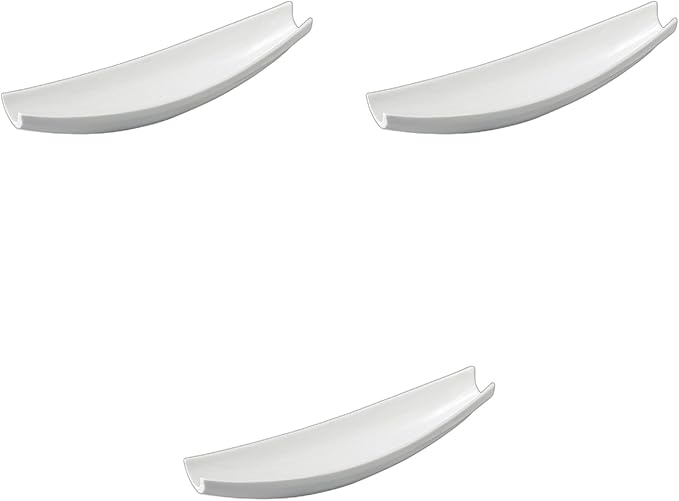 Setomonohonpo Set of 3, White Glazed Appetizer Plates, 9.1 x 2.4 x 1.8 inches (23 x 6 x 4.5 cm) | Appetizer Plates, Reinforced Porcelain