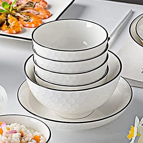 56-Piece White Dinnerware Sets, European Dinner Plate and Bowl Set, Table Service for 10-12, Phnom Penh High-End Tableware Set Microwave Safe