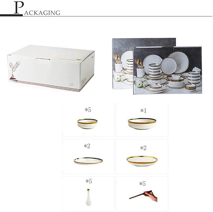 Dinner Set for Luxury Restaurant and Home, White Porcelain Dinnerware Set, Complete Ceramic Plates and Bowls Sets,