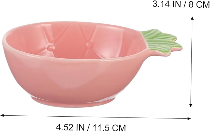 PRETYZOOM 2pcs Ceramic Pineapple Shape Seasoning Sauce Dish Creative Dip Plates for Condiments Appetizers and Home Entertaining Lightweight and Versatile Dishware Random Yellow Pink