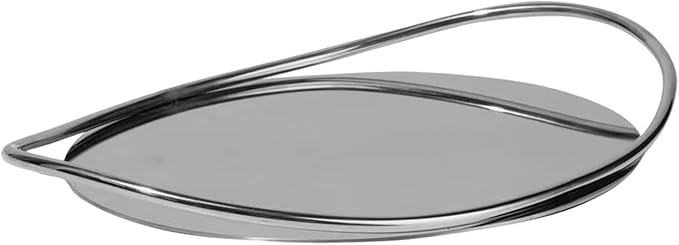 Serving Tray Organizer Tray Oval Ottoman Tray Luxurious Dinner Plate Fruit Plate Coffee Table Tray for Dining Room Countertop, Silver