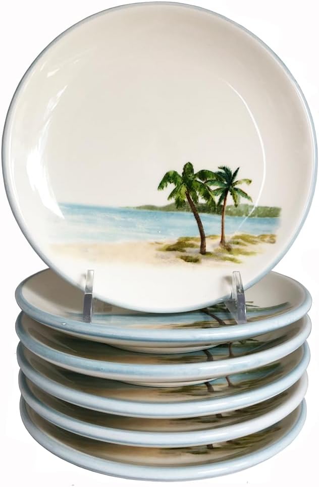 Palm Breezes Small Plates, Set of 6