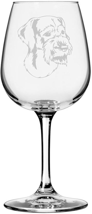 Etched Laser Art German Wirehaired Pointer (Alternate) Personalized Dog Themed Etched 12.75oz Wine Glass Custom Dog Breed Wine Glasses for Pet Lovers, Personalized Birthday Gift for Men & Women