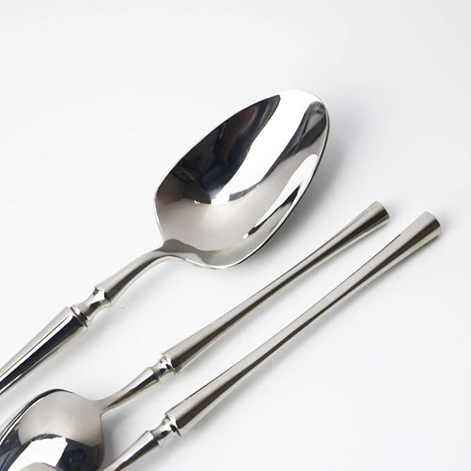 JASHII 18/10 Stainless Steel Silver Flatware/Cutlery/Tableware Set Service for 1 Person, Include Knife/Fork/Spoon, Mirror Polished (Silver)