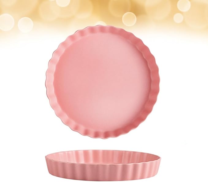 Creative Ceramic 10-inch Pink round Sushi Plate Simple Breakfast Dish Household Tableware for Home and Restaurant Use