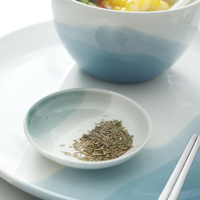 FAREWELL Dipping Bowls Household Ceramic Multi-Color Condiment Plate Soaking Bowl Condiment Plate Sushi Soy Snack Plate Appetizer Bowls (Color : A)