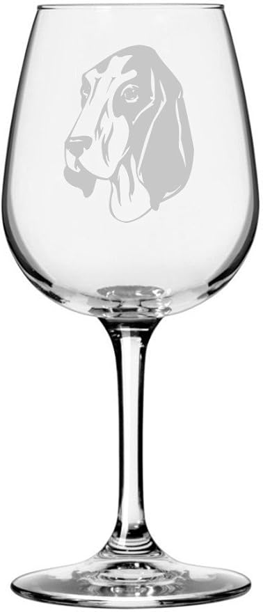 Etched Laser Art Gascon Saintongeois Personalized Dog Themed Etched 12.75oz Wine Glass Custom Dog Breed Wine Glasses, Ideal for Pet Lovers, Unique Birthday Gift for Men & Women, Personalized Gift