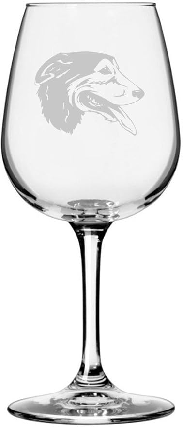 Etched Laser Art Huntaway Personalized Dog Themed Etched 12.75oz Wine Glass Custom Dog Breed Wine Glasses, Ideal for Pet Lovers, Unique Birthday Gift for Men & Women, Personalized Gift