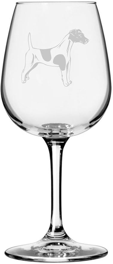 Etched Laser Art Personalized Dog Themed Etched Wine Glass - Custom Dog Breed Wine Glasses, Ideal for Pet Lovers, Unique Birthday Gift for Men & Women, Personalized Gift - Smooth Fox Terrier, 12.75 oz