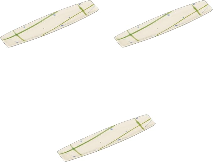 Setomonohonpo Set of 3 Ranbu Serving Plates, 11.4 x 2.6 x 0.6 inches (29 x 6.7 x 1.4 cm), Appetizer Plates, Porcelain