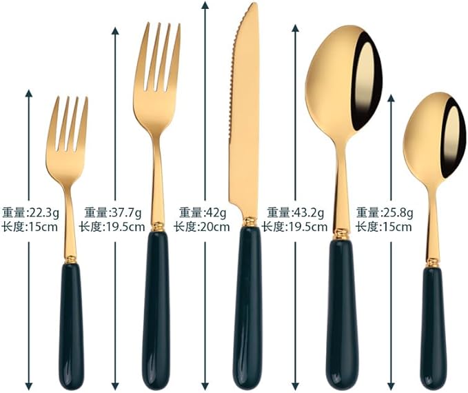 Stainless Steel Flatware serving set,Home Kitchen Eating Tableware Set,Dishwasher Safe,For Home Kitchen Restaurant Hote 5/20/30 Piece Ceramic Handle Stainless Steel Knife, Fork And Spoon Set Western S