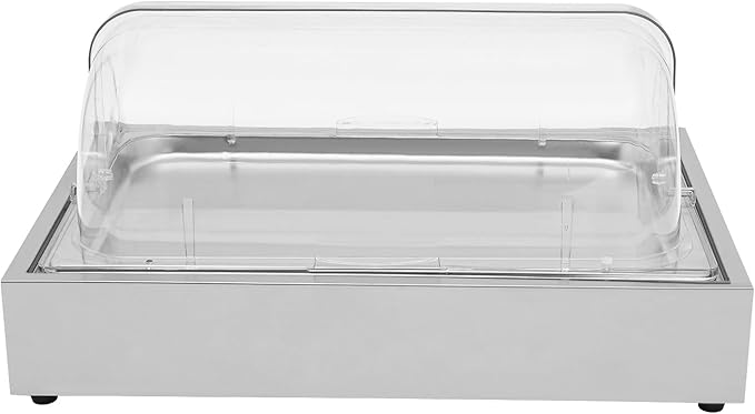 Food Serving Display Tray for Parties, 1.59 Gal Stainless Steel Cold Food Buffet Server, Countertop Ice Serving Trays Salad Bar Containers Cooling Trays for Buffet - Single Grid