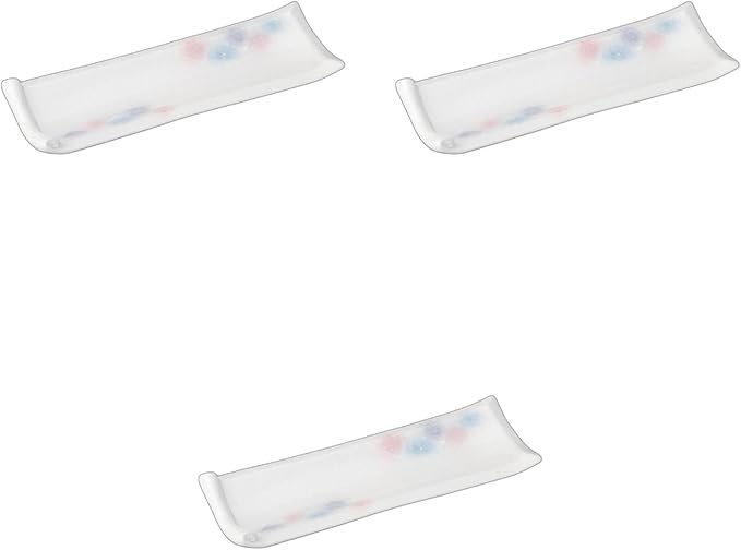 Setomonohonpo Set of 3, Fresh Snow Tri Color Blowing Dish [10.0 x 3.5 x 1.2 inches (25.5 x 9 x 3 cm) | Appetizer Plate Porcelain