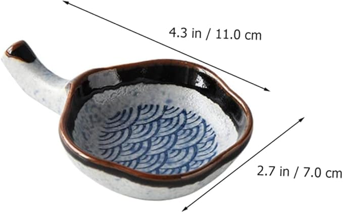 2pcs Japanese Dipping Dish Cutlery Tray Vintage Tray Dessert Trays Ceramic Chopsticks Holder Mini Sushi Tray Dip Dishes Sauce Plate Sauce Dipping Dish Ceramic Chopstick Rest