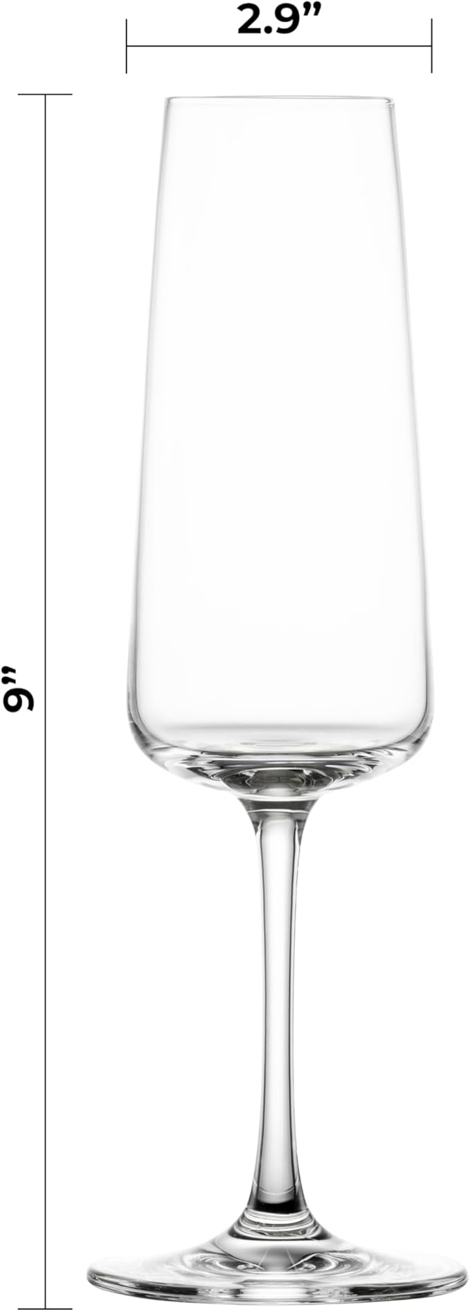 Schott Zwiesel MioVino German Made Crystal Glass, 9 Oz. Champagne Flute (Set of 4), Clear