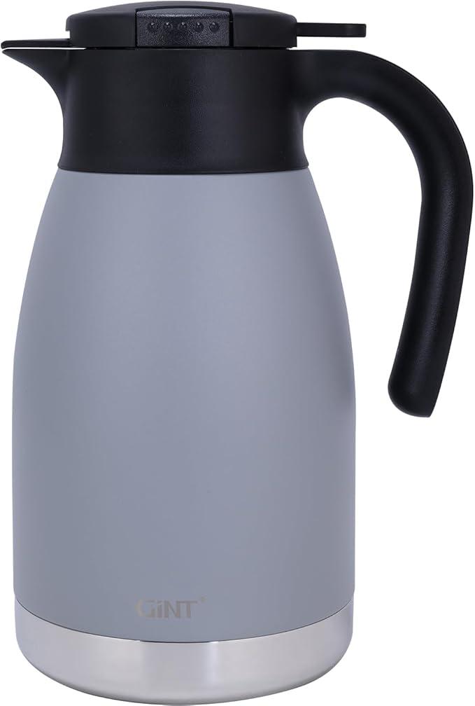 GiNT 51oz Thermal Coffee Carafe with Infuser – Insulated Tea Carafe, Removable Filter, Dishwasher-Safe | 1.5L 6–7 Cups, Wide Mouth, Leak-Proof Seal | Stainless Steel Beverage Server for Home & Office