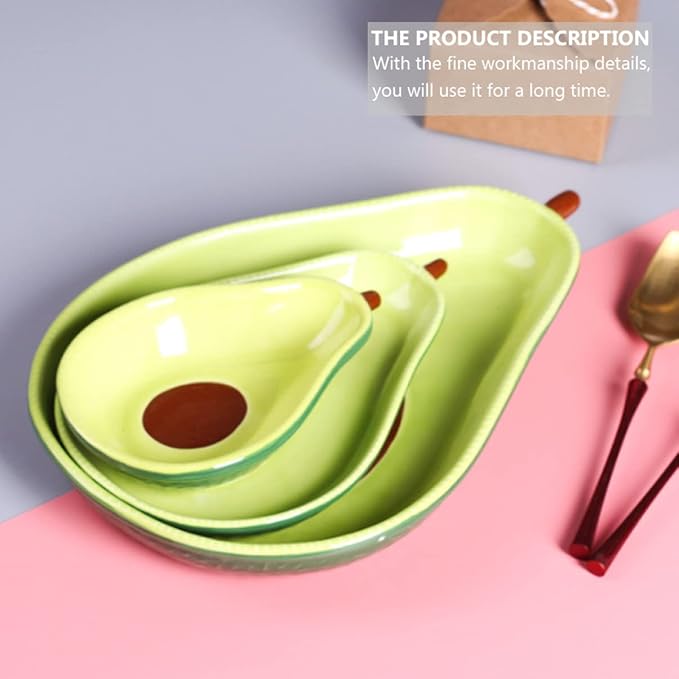 Alipis Food Container Avocado Shape Plate Ceramic Tableware Practical Serving Tray